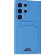 CPT16 Samsung Galaxy S24 Ultra Kılıf Kelvin Kartvizitli Silikon - Mavi