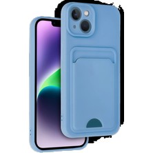 CPT16 iPhone 14 Kılıf Kelvin Kartvizitli Silikon - Mavi