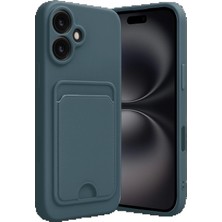 CPT16 iPhone 16 Kılıf Kelvin Kartvizitli Silikon - Koyu Yeşil