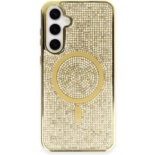 CPT16 Samsung Galaxy S23 Kılıf Diamond Magsafe Kapak - Gold