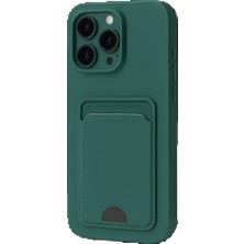 CPT16 iPhone 16 Pro Kılıf Kelvin Kartvizitli Silikon - Koyu Yeşil