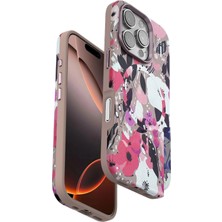 CPT16 iPhone 16 Pro Flower Series Magsafe Kapak - Pembe
