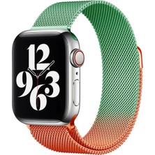 CPT16 Apple Watch 38MM Metal Mıknatıslı Kordon - Turuncu-Yeşil