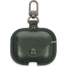 CPT16 Airpods Pro 2 (2.nesil) Çanta Deri Kılıf - Haki Yeşil