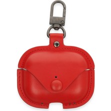 CPT16 Airpods Pro 2 (2.nesil) Çanta Deri Kılıf - Kırmızı