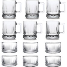 Turuncu 12'li Kulplu Kupa ve Çerezlik Seti, Şık ve Kullanışlı Ev Seti