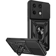 CPT16 Xiaomi Redmi Note 13 4g Kılıf Pars Lens Yüzüklü Silikon - Siyah