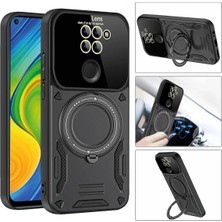 CPT16 Xiaomi Redmi Note 9 Joy Lens Standlı Kapak - Siyah