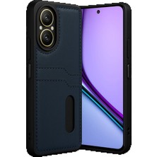 CPT16 Realme 12 Lite Kılıf Sara Kartvizitli Deri Kılıf - Lacivert