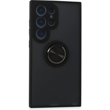 CPT16 Samsung Galaxy S24 Ultra Kılıf Montreal Yüzüklü Silikon Kapak - Siyah
