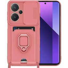 CPT16 Xiaomi Redmi Note 13 Pro Plus Kılıf Zuma Kartvizitli Yüzüklü Silikon - Pembe