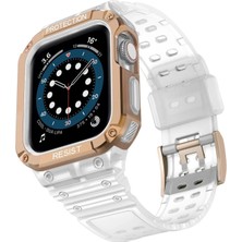 CPT16 Apple Watch 42MM KR401 Silikon Kordon - Beyaz-Rose