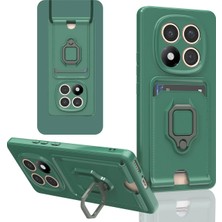 CPT16 Xiaomi Redmi Note 14 Pro 5g Kılıf Zuma Kartvizitli Yüzüklü Silikon - Yeşil