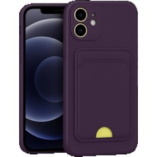 CPT16 iPhone 11 Kılıf Kelvin Kartvizitli Silikon - Derin Mor