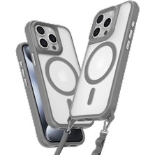 CPT16 iPhone 15 Pro Max Kılıf Enka Magsafe Silikon Kılıf - Titan Gri