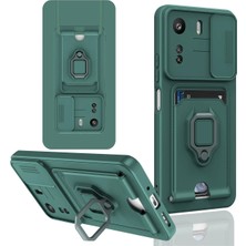 CPT16 Xiaomi Redmi 13C Kılıf Zuma Kartvizitli Yüzüklü Silikon - Yeşil