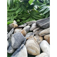 Siyah Beyaz Çizgili Dolomit Taş, Bahçe ve Dekoratif Kullanım, 2 Kg, 2,5-4 cm