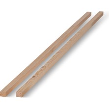4 Adet 2X2X100 cm Ahşap Çıta, Temiz ve Hafif Işlenmiş