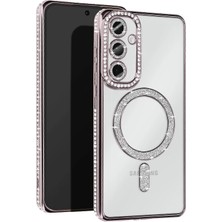 CPT16 Samsung Galaxy S25 Kılıf Joke Simli Magneticsafe Kılıf - Gümüş
