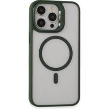 CPT16 iPhone 15 Pro Max Kılıf Roblox Lens Magsafe Standlı Kapak - Koyu Yeşil