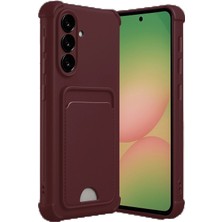 CPT16 Samsung Galaxy A56 Kılıf Kelvin Kartvizitli Silikon - Bordo