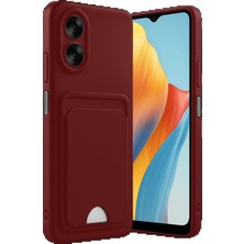 CPT16 Oppo A38 Kılıf Kelvin Kartvizitli Silikon - Bordo