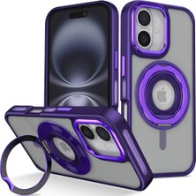 CPT16 iPhone 16 Banza Magsafe Standlı Kapak - Derin Mor