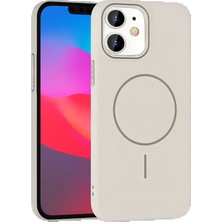 CPT16 iPhone 11 Broş Magsafe Kapak - Krem