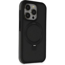CPT16 iPhone 15 Pro Zorda Airbag Magsafe Standlı Kapak - Siyah