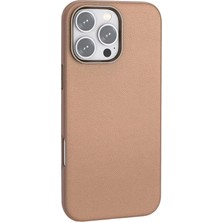 CPT16 iPhone 16 Pro Wonder Deri Magsafe Kapak - Bronz
