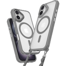 CPT16 iPhone 16 Plus Kılıf Enka Magsafe Silikon Kılıf - Titan Gri