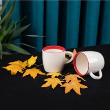 Beyaz 2'li Geniş Seramik Çay Fincanı Seti, Şık ve Kullanışlı Tasarım