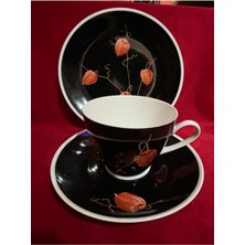 El Boyama Porselen Çay ve Kahve Fincanı Seti, Renkli ve Şık Tasarım