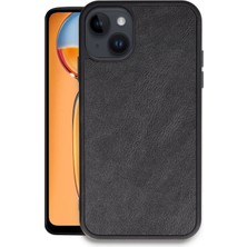 CPT16 iPhone 15 Kılıf Aras Deri Kapak - Siyah