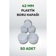 42 mm Plastik Boru Kapağı, 50 Adet, Açık Gri, Dayanıklı ve Kullanışlı Ürün