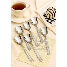 6'lı Paslanmaz Çelik Dondurma ve Tatlı Kaşığı Seti, 14 Cm, Şık ve Dayanıklı