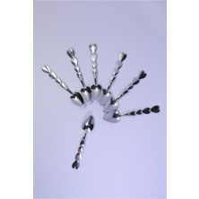 12'li Kalp Model Metalik Çay Kaşığı Seti, Şık ve Kullanışlı Tasarım