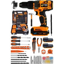 58V 8AH Darbeli Çift Akülü Metal Şanzıman Turbo Matkap Set 100 Parça