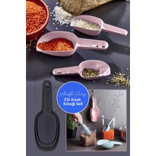 Renkli 3'lü Erzak Küreği Seti, Bakliyat, Un ve Mama Küreği Paketleri