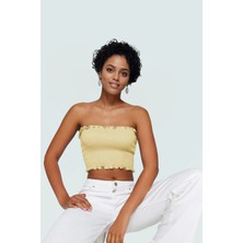 Kadın Straplez Fitted Pamuklu Bluz Günlük Şıklık Uzun Ömürlü Zarifane Tasarım Yüksek Kalite