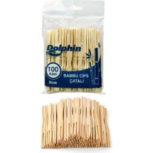 Bambu Kokteyl Çatalı 9cm 100 Adet Ahşap Çatal, Şık ve Doğa Dostu Sunumlar Için