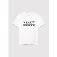 Mavi Mavi Logo Baskılı Ekru Tişört 6610397-70057