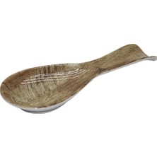 Çok Renkli Melamin Ahşap Desenli Kepçe Altlığı, Şık ve Dayanıklı Mutfak Aksesuarı