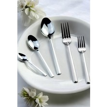 12 Kişilik 60 Parça 18/0 Düz Çubuk Model Çatal Kaşık Takımı, Şık ve Dayanıklı Set