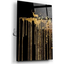 Hobyy Marsilyan- Gold Geyik Cam Tablo