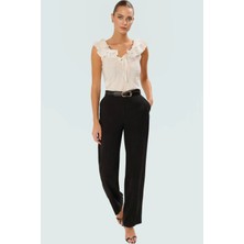 Havuz Yaka Fitted Örme Bluz Crop Basic Yazlık Rahat ve Şık Premium Kalite Konforlu Kesim