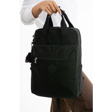 Sanmorris Unisex Suya Dayanıklı Krinkıl Kumaş Çok Gözlü Büyük Boy Laptop Okul ve Sırt Çantası