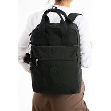 Sanmorris Unisex Suya Dayanıklı Krinkıl Kumaş Çok Gözlü Büyük Boy Laptop Okul ve Sırt Çantası