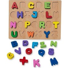 Okcu Hediyelik Ahşap Yerleştirme Oyunu Eğitici Ahşap Renkli Harfler 3D Ahşap Harf Puzzle Algı Ve Zeka Oyunları
