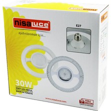 Nisaluce EAMP-059/KB Mika Kristal Plastik Cam Simit Model LED Ampul 30W E27 BEYAZ=6500K 2700 Lumen